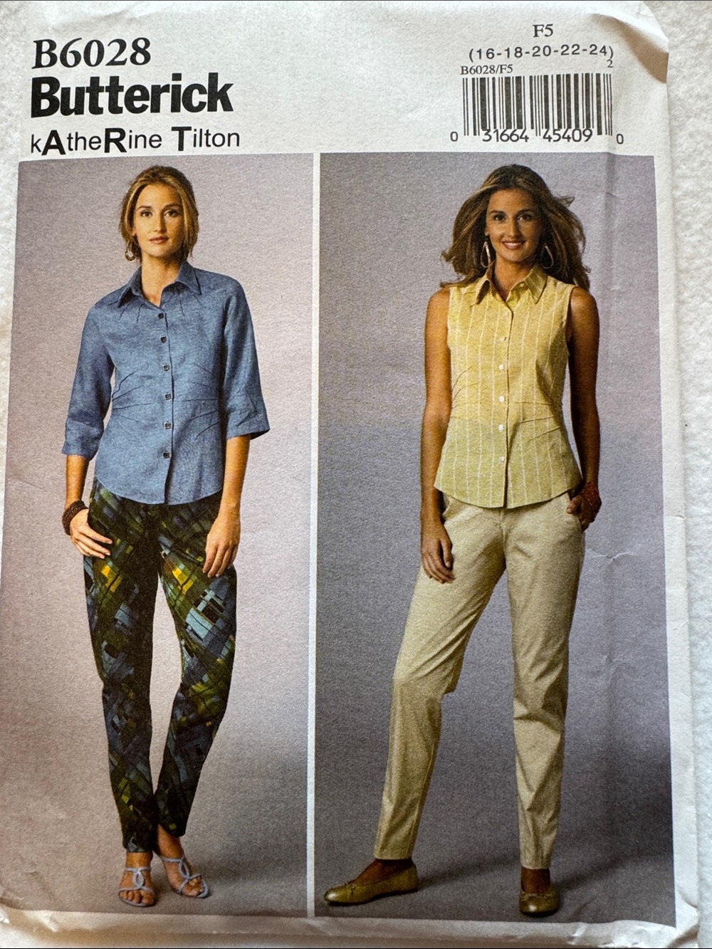 Butterick Sewing Pattern 6028 by Katherine Tilton sizes 16-18-20-22-24 Uncut